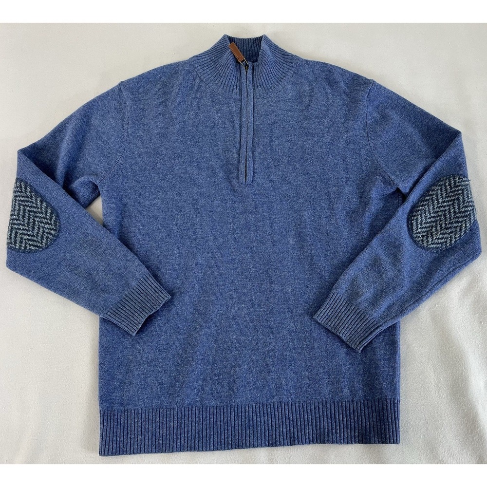 Blarney Woollen Mills Knit Sweater Medium Wool Made in Ireland Blue